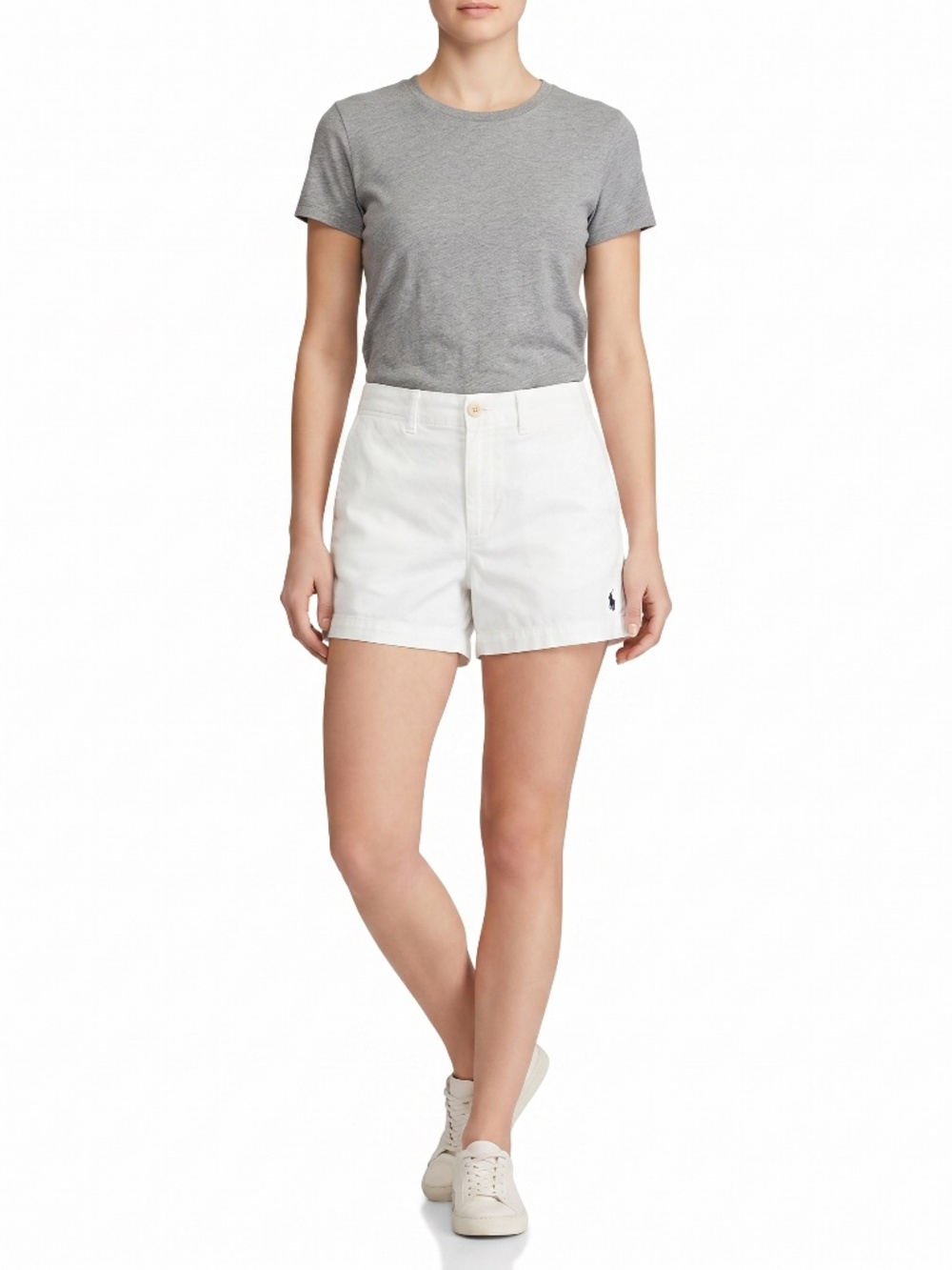 Ralph Lauren Sport Womens Size 2 White Chino Shorts Embroidered Pony Logo